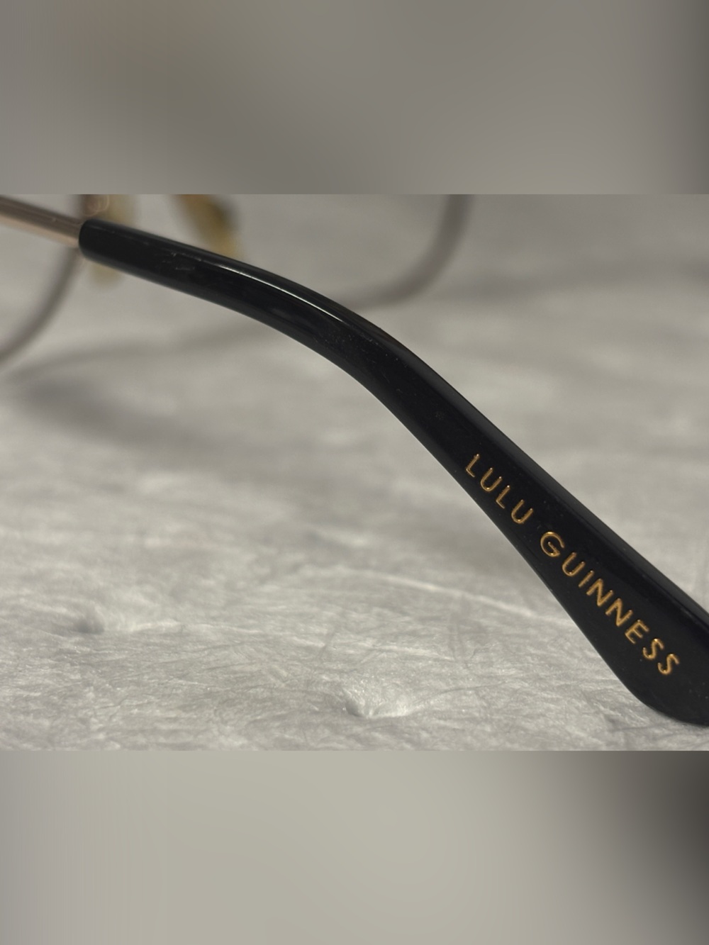 Lulu Guinness Black glasses with Gold Logo